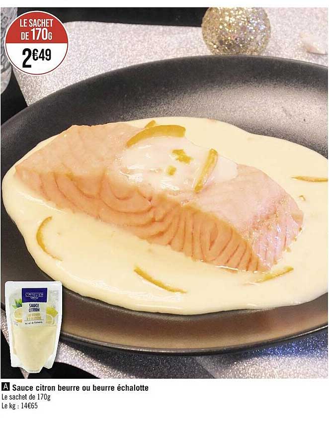 sauce citron beurre ou beurre échalotte