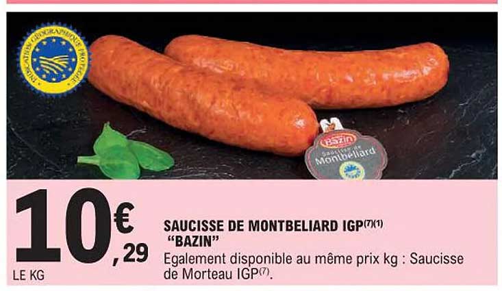saucisse de montbeliard igp "bazin"