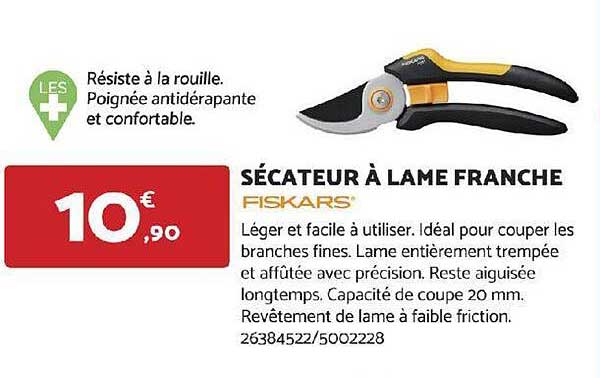 sécateur à lame franche
