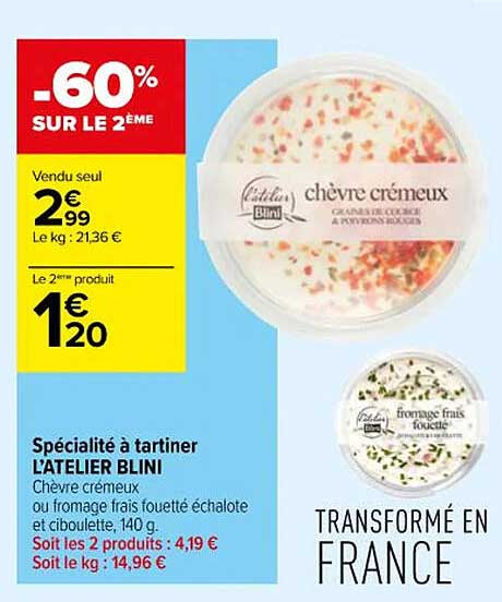 spécialité à tartiner l'atelier blini