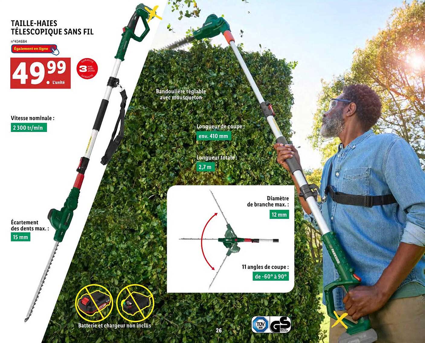 taille-haies télescopique sans fil