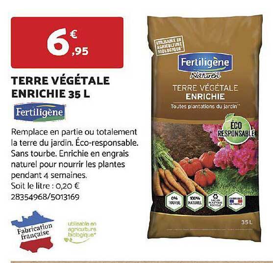 Terre Végétale Enrichie 35 L Fertiligène