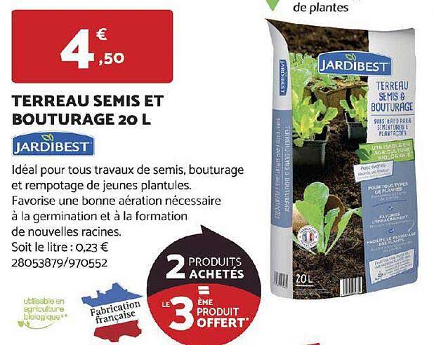 terreau semis et bouturage 20 l jardibest