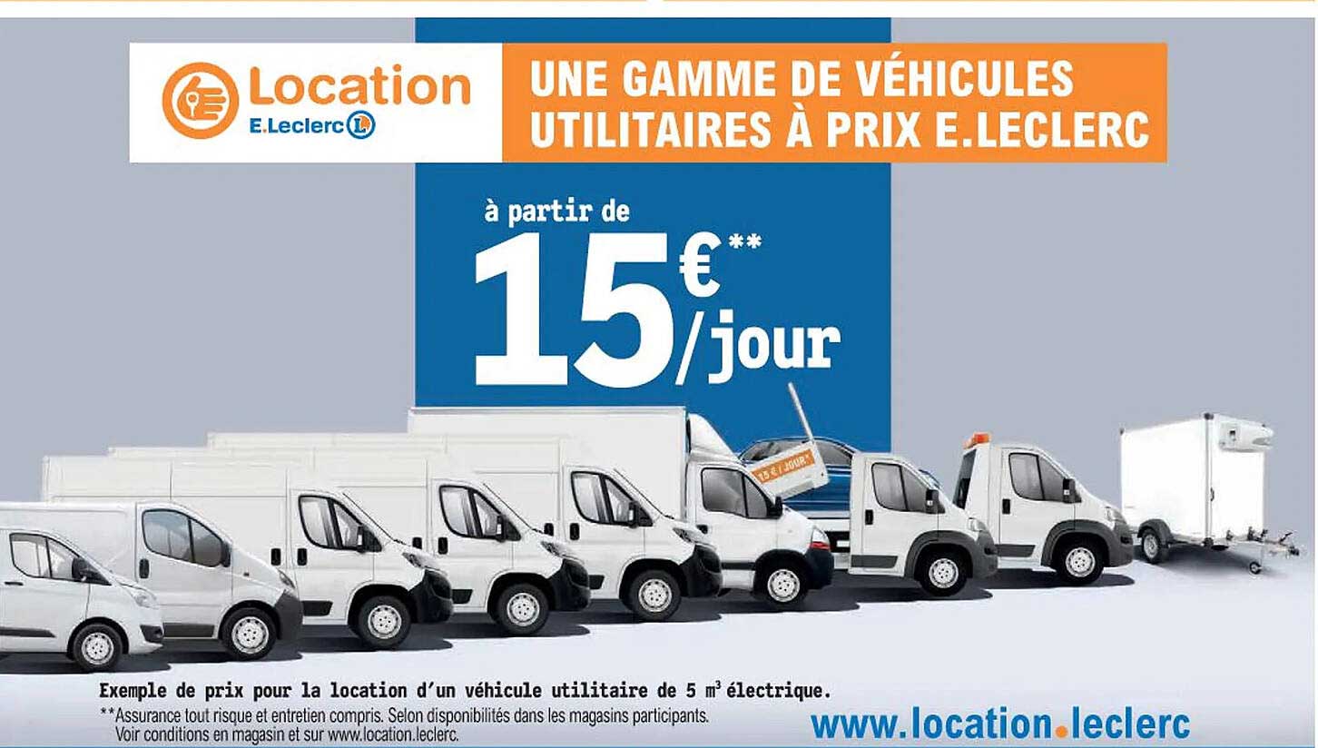une gamme de véhicules utilitaires à prix e.leclerc