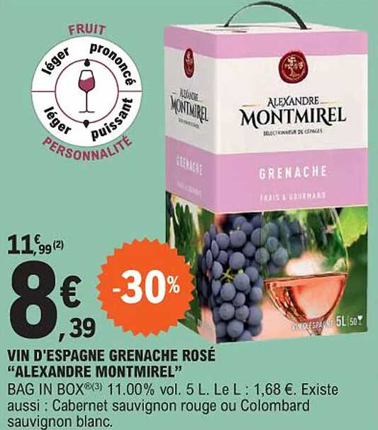 vin d'espagne grenache rosé "alexandre montmirel"