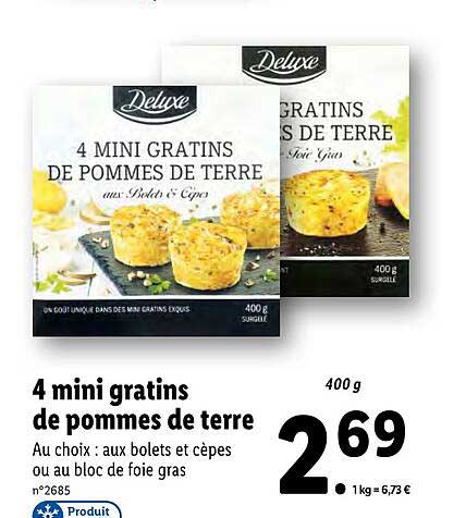 4 mini gratins de pommes de terre deluxe