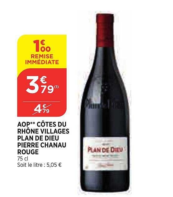 aop côtes du rhône villages plan de dieu pierre chanau rouge