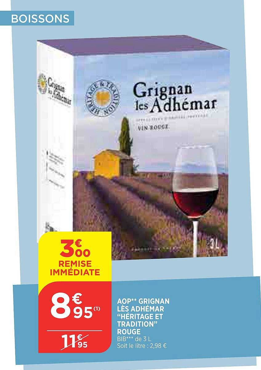 aop grignan les adhémar "héritage et tradition" rouge