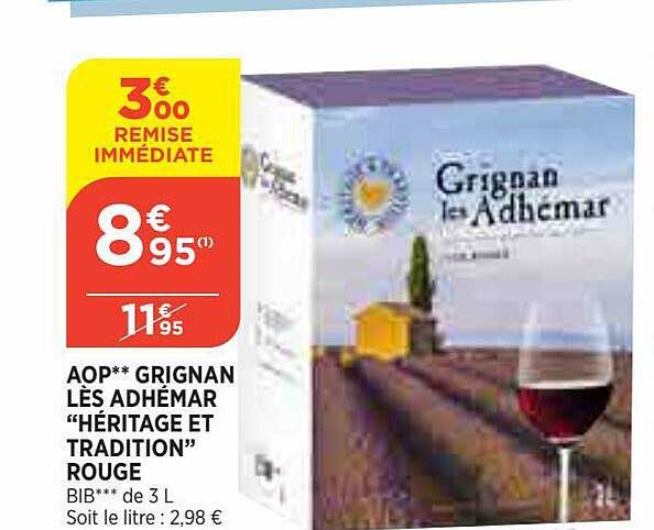 aop grignan les adhémar "héritage et tradition" rouge