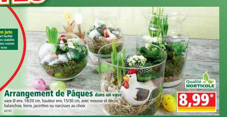 arrangement de pâques dans un vase