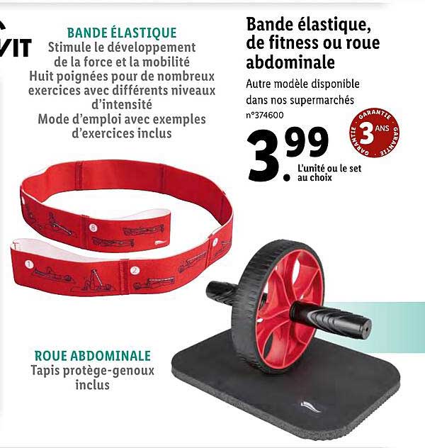 bande élastique, de fitness ou roue abdominale