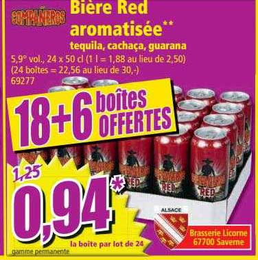 bière red aromatisée tequila, cachaça, guarana