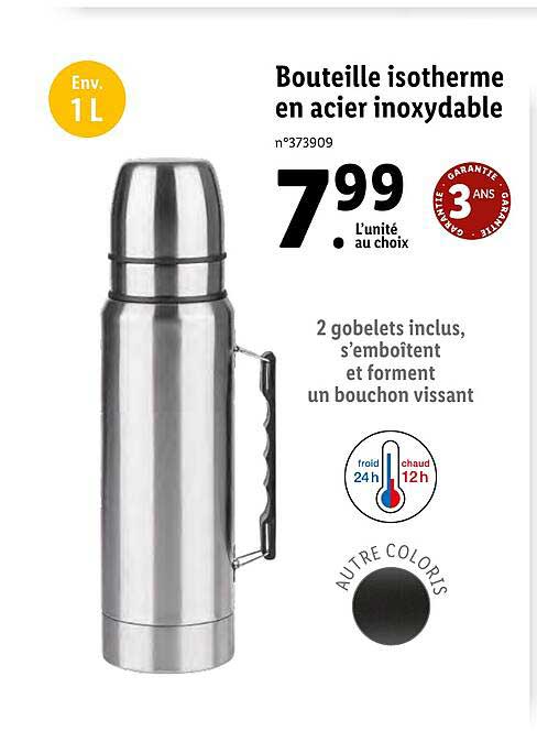 bouteille isotherme en acier inoxydable