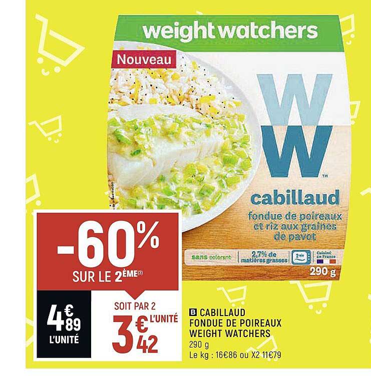 cabillaud fondue de poireaux weight watchers