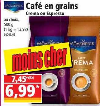 café en grains crema ou espresso mövenpick