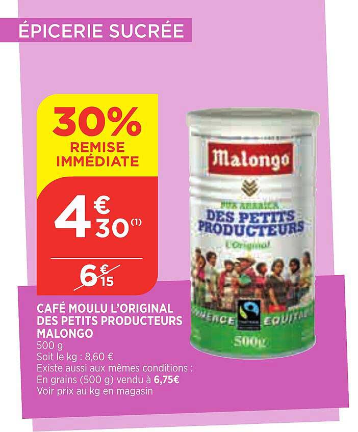 café moulu l'original des petits producteurs malongo