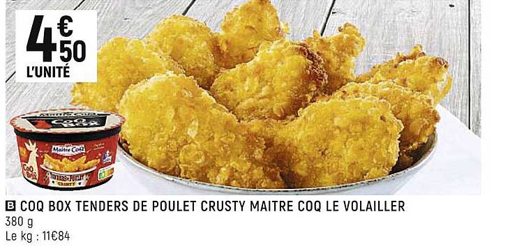 coq box tenders de poulet crusty maître coq le volailler