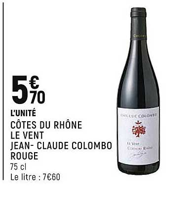 côtes du rhône le vent jean-claude colombo rouge