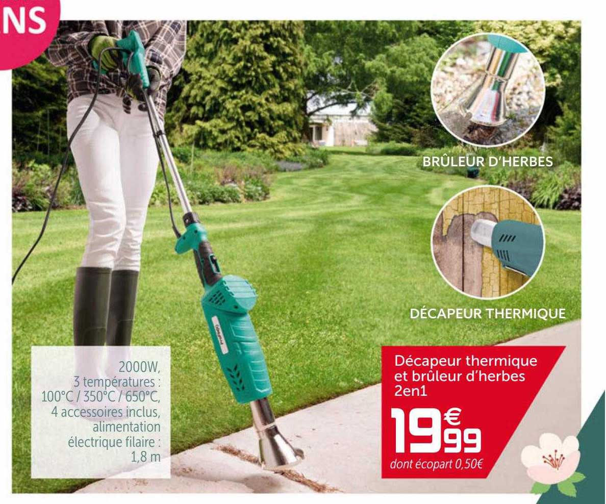 décapeur thermique et brûleur d'herbes 2 en 1