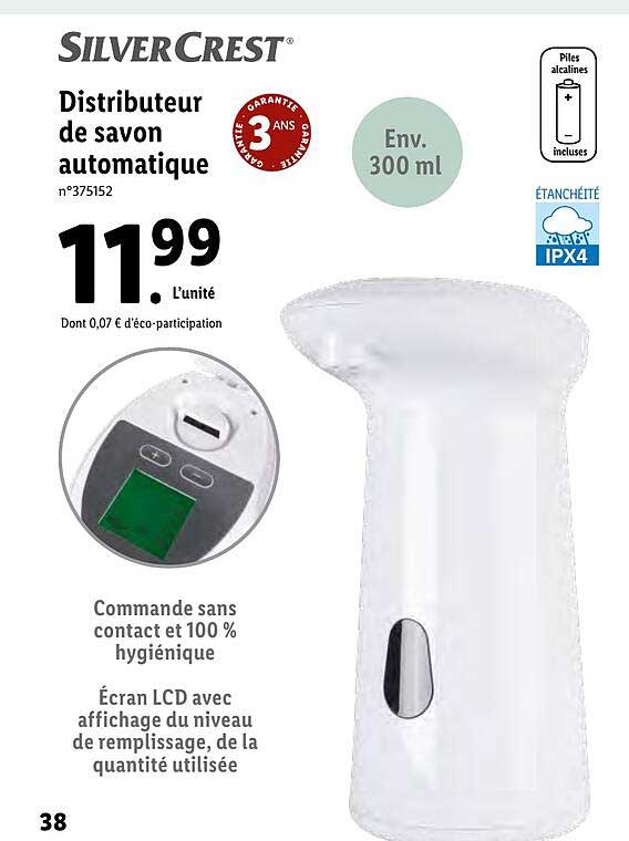 Distributeur De Savon Automatique Silver Cerst