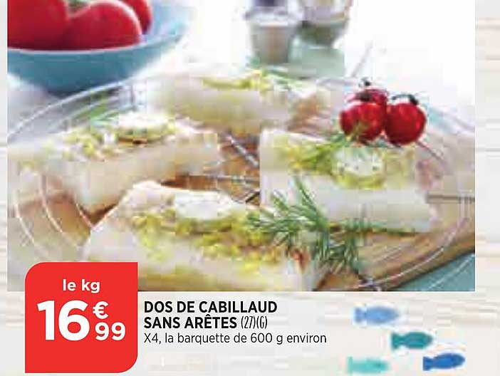 dos de cabillaud sans arêtes