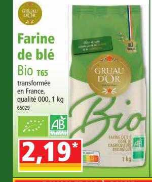 farine de blé bio t65 gruau d'or