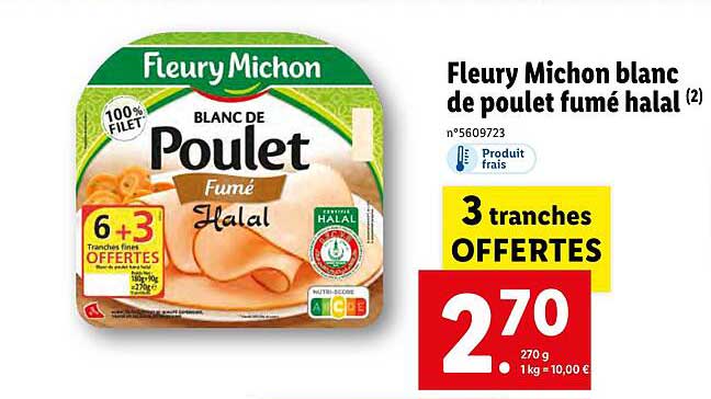 fleury michon blanc de poulet fumé halal