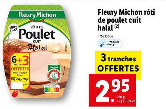 Fleury Michon Rôti De Poulet Cuit Halala