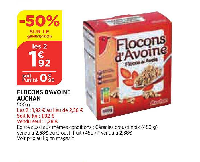 flocons d'avoine auchan