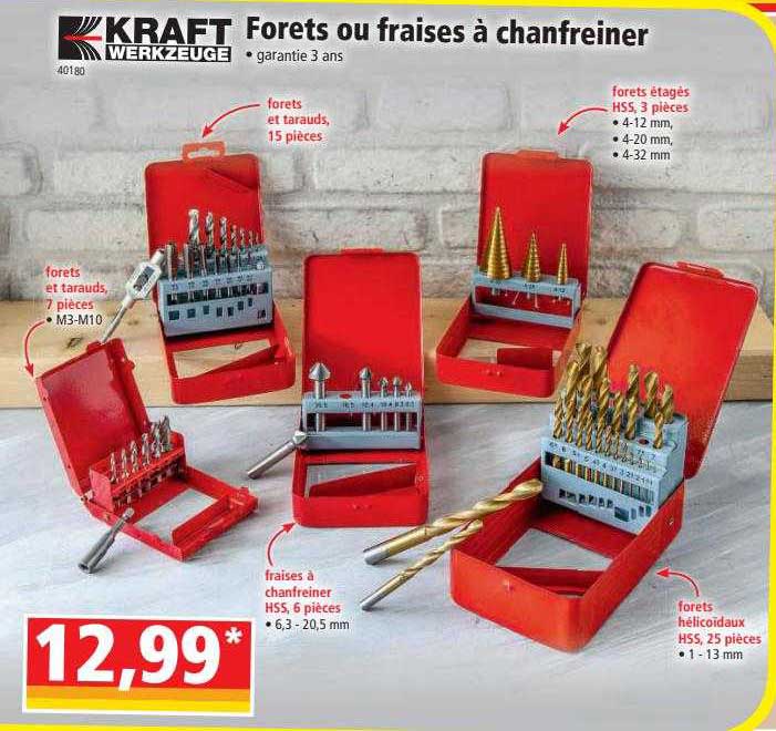 forets ou fraises à chanfreiner kraft werkzeuge