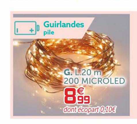 guirlande pile 200 microled