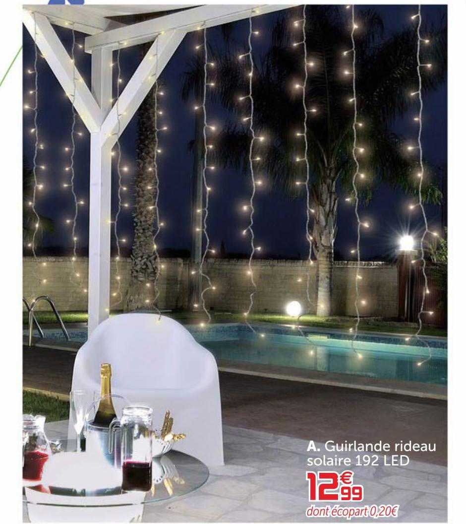 Guirlande Rideau Solaire 192 Led