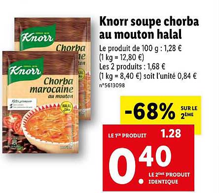 knorr soupe chorba au mouton halal