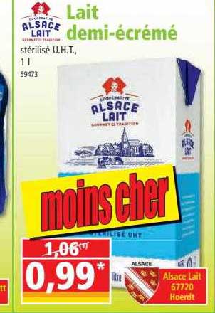lait demi-écrémé alsace lait