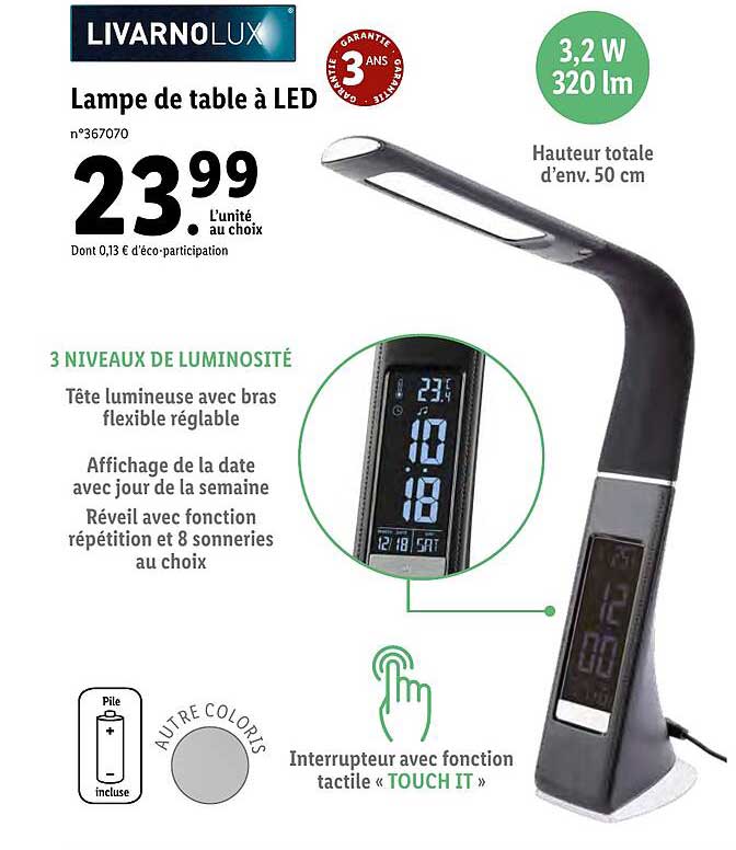 lampe de table à led livarno lux