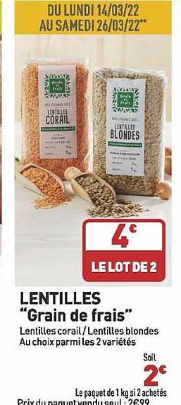 Lentilles "grain De Frais"