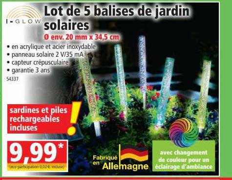 lot de 5 balises de jardin solaires i-glow