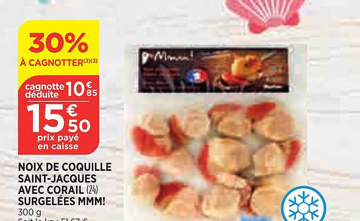 noix de coquille saint-jacques avec corail surgelées mmm!