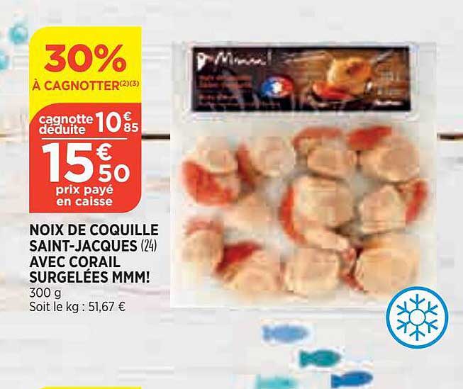 noix de coquille saint-jacques avec corail surgelées mmm!