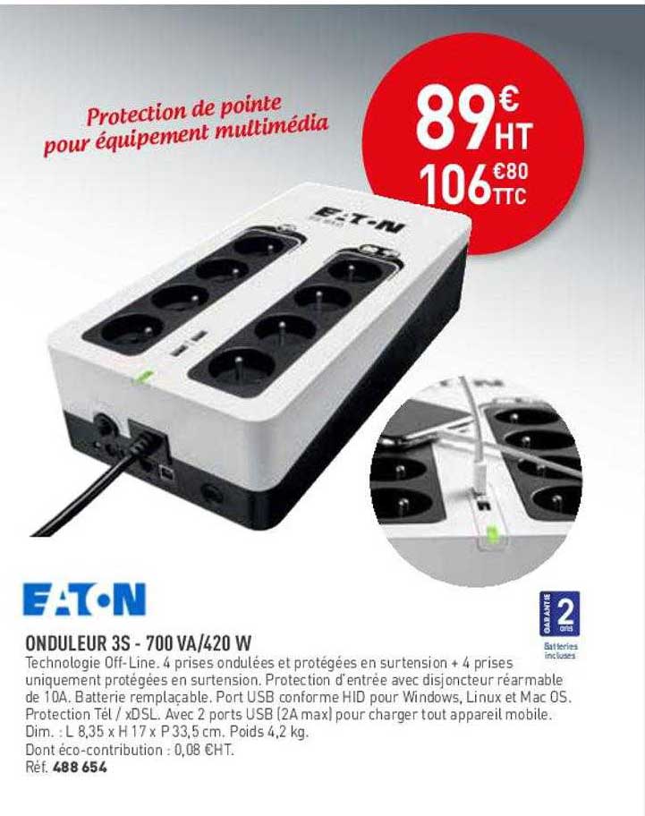 onduleur 3s - 700 va-420 w etn