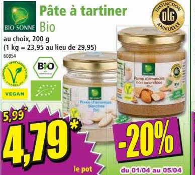 pâte à tartiner bio bio sonne