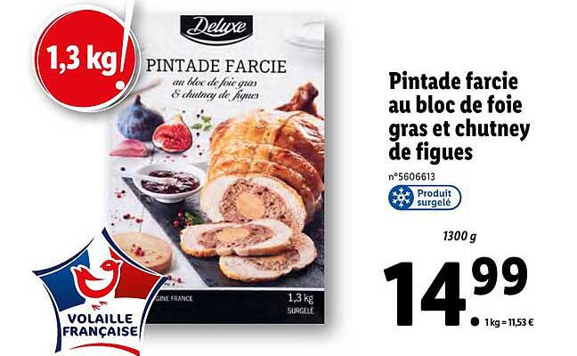 Pintade Farcie Au Bloc De Foie Gras Et Chutney De Figues Deluxe