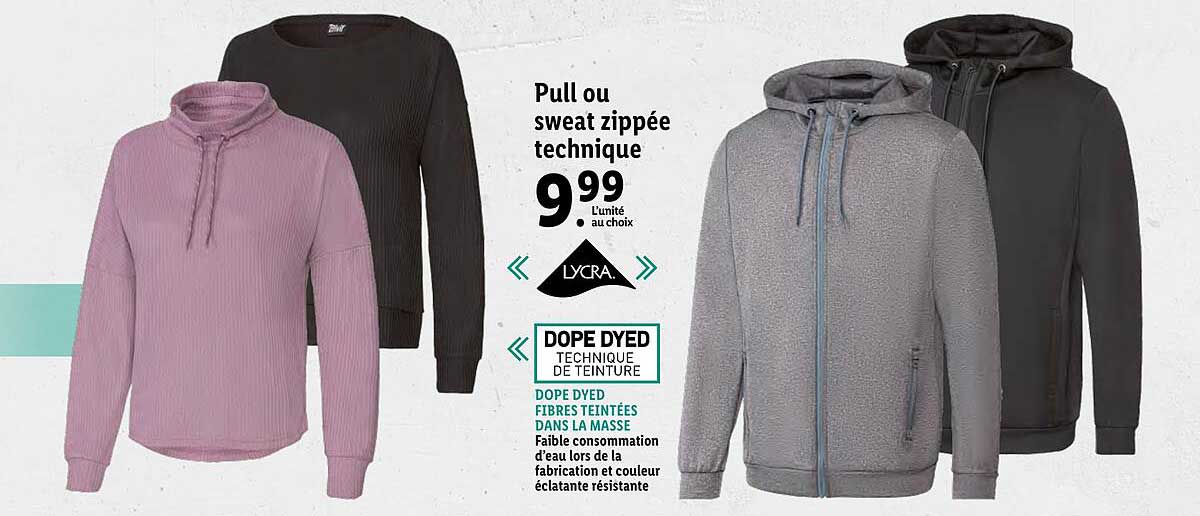 pull ou sweat zippée technique
