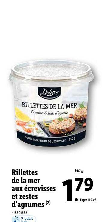 rillettes de la mer aux écrevisses et zestes d'agrumes deluxe
