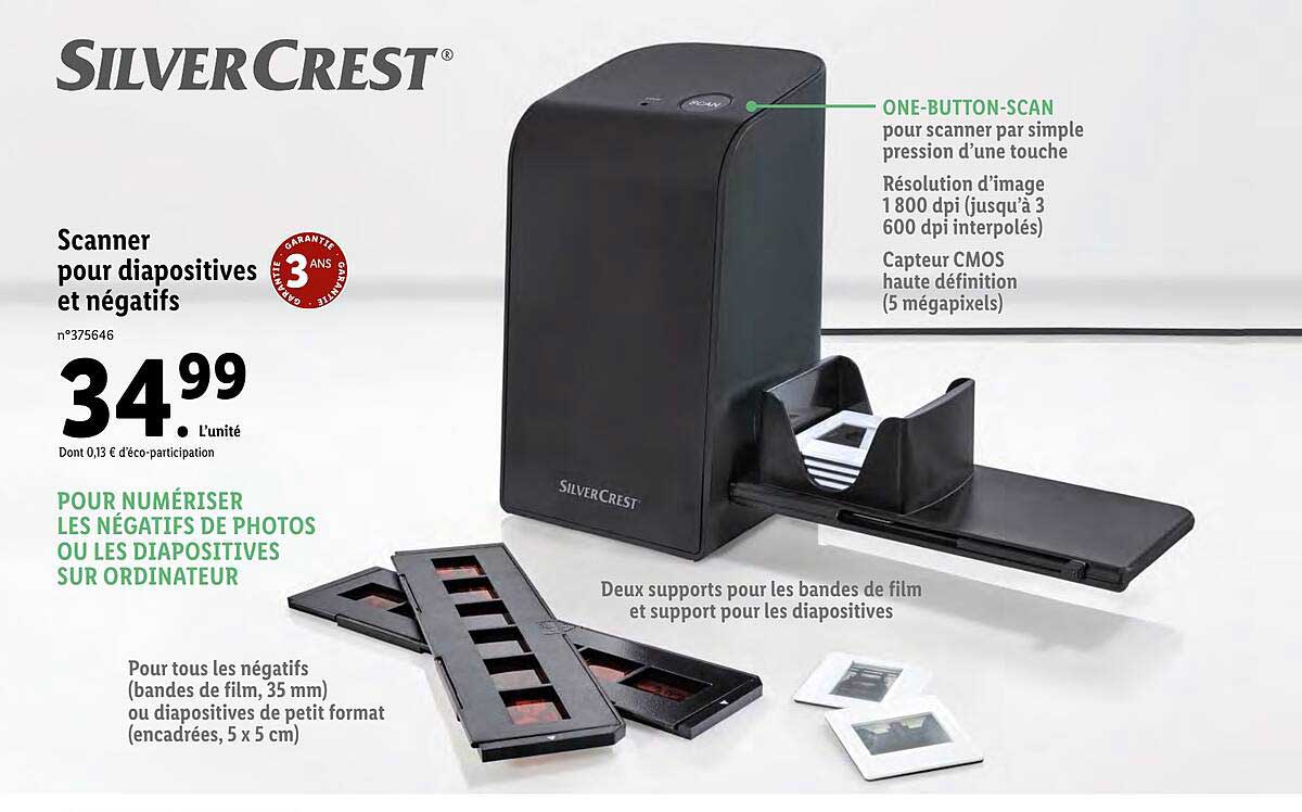 scanner pour diapositives et négatifs silver crest