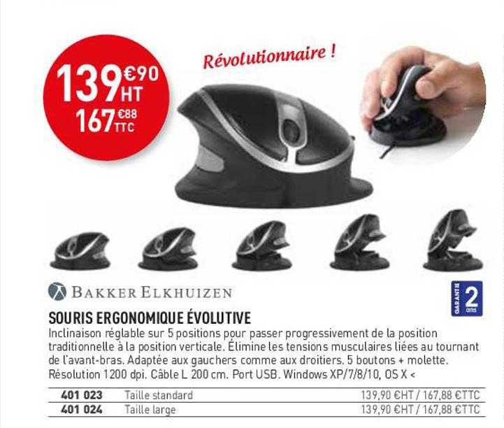souris ergonomique évolutive bakker elkhuizen