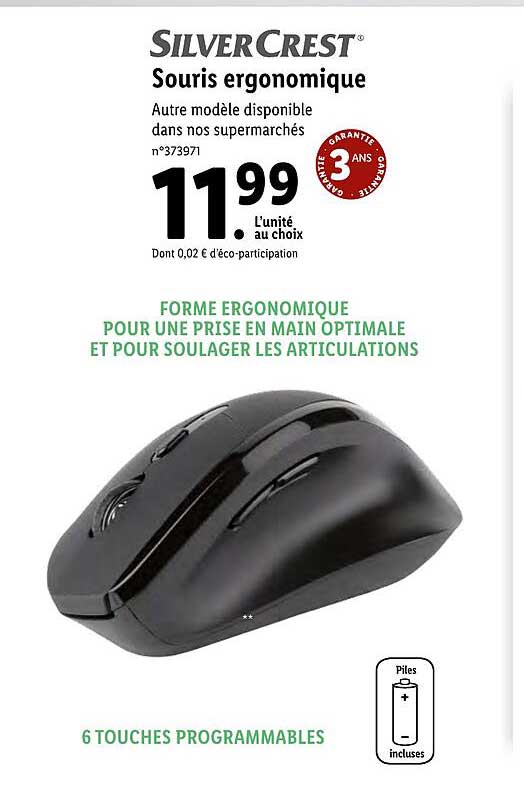 souris ergonomique silver crest