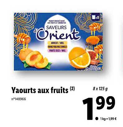 yaourts aux fruits saveurs d'orient