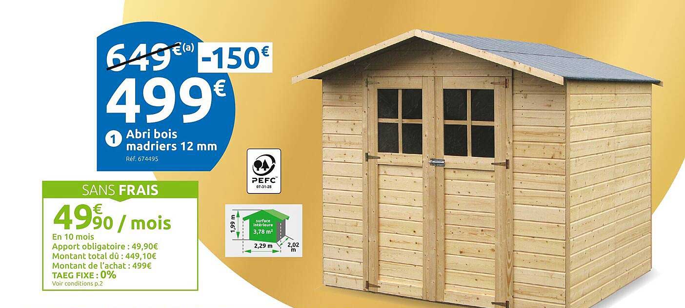 abri bois madriers 12 mm