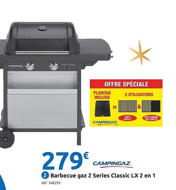 barbecue gaz 2 séries classic lx 2 en 1 campingaz